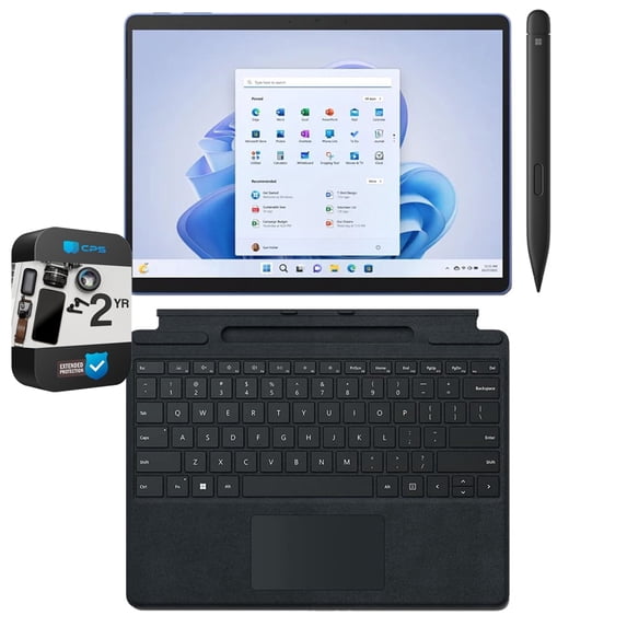 Microsoft QIL-00035 Surface Pro 9 13" Touch Tablet, Intel i7, 16GB/256GB, Sapphire Bundle with Microsoft Surface Pro Keyboard, Microsoft Surface Slim Pen 2 and 2 YR CPS Enhanced Protection Pack