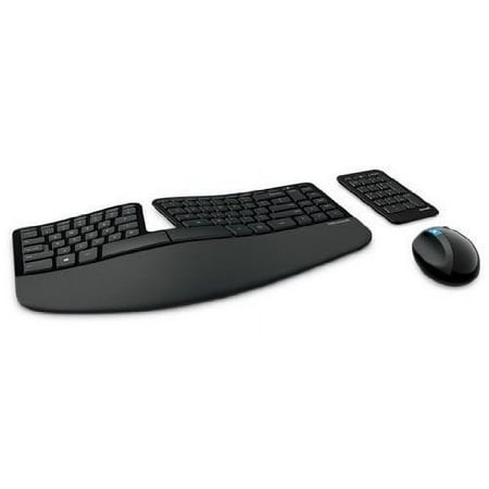 Microsoft - Sculpt Desktop Ergonomic Full-size Wireless USB Keyboard and Mouse Bundle - Black