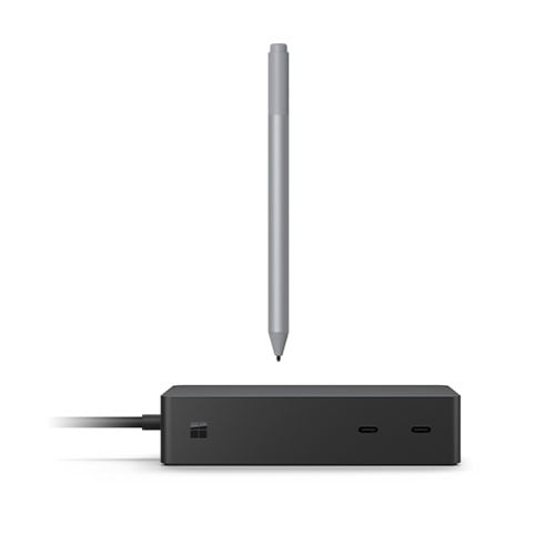 Microsoft Surface Dock 2 Black+Surface Pen Platinum - 2 x front-facing USB-C - 2 x rear-facing USB-C (Gen 2) - 2 x rear-facing USB-A - Bluetooth 4.0 - 4,096 pressure points
