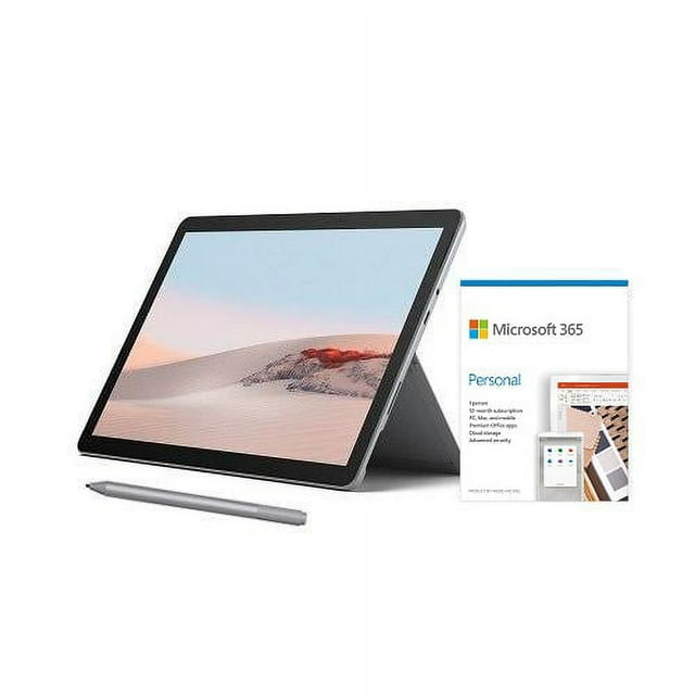 Microsoft Surface Go 2 10.5" Intel Pentium Gold 4GB RAM 64GB eMMC Platinum + Surface Pen Platinum + Microsoft 365 Personal 1 Year Subscription For 1 User