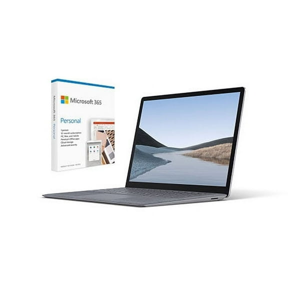 Microsoft Surface Laptop 3 13.5" Intel Core i5 8GB RAM 128GB SSD Platinum with Alcantara + Microsoft 365 Personal 1 Year Subscription For 1 User