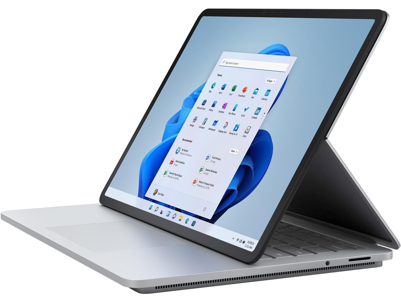 Microsoft Surface Laptop Stuido 14.4" Pixel Sense Flow Display 10 Point Multi-touch, Intel Core H35 i7-11370H, NVIDIA GeForce RTX 3050 Ti 4GB GDDR6 GPU, 32GB RAM, 1TB SSD, Platinum, Win 11, ABY-00001