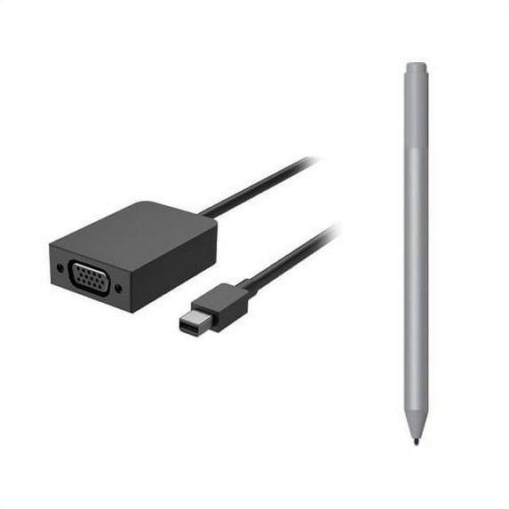 Microsoft Surface Pen Platinum+Surface Mini DisplayPort to VGA Adapter Black - Bluetooth Connectivity for Pen - 1 x DisplayPort 1.2 Male Connector - 1 x VGA Female Connector - Supports Resolutions up