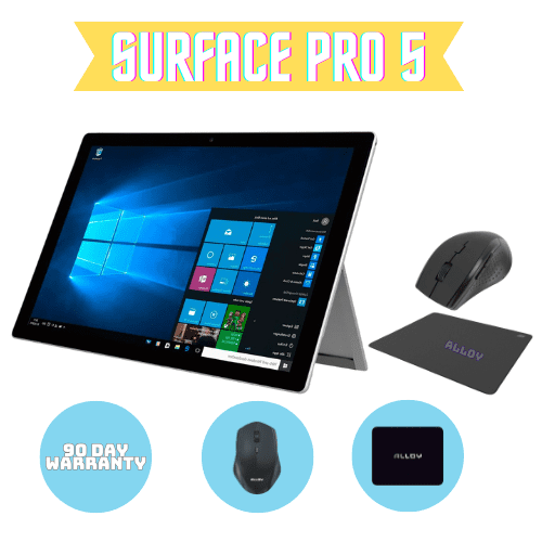 Pre-Owned Microsoft Surface Pro 5th Gen - Core i5 8GB RAM 256GB SSD - Windows OS | Bundled With: Alloy Wireless Mouse + Mousepad