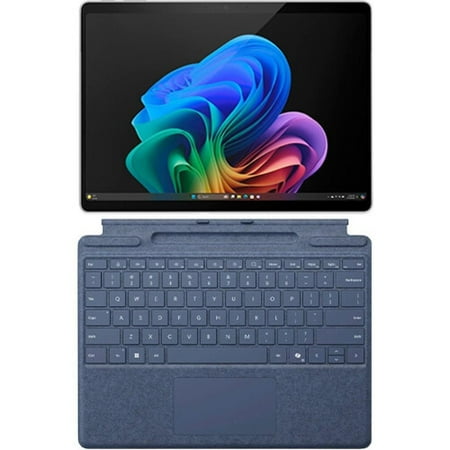 Microsoft Surface Pro Copilot+ PC Touchscreen 13" OLED Snapdragon X Elite Processor 32GB RAM 1TB SSD (11th Edition) Platinum + Microsoft Surface Pro Keyboard with Pen Storage Sapphire