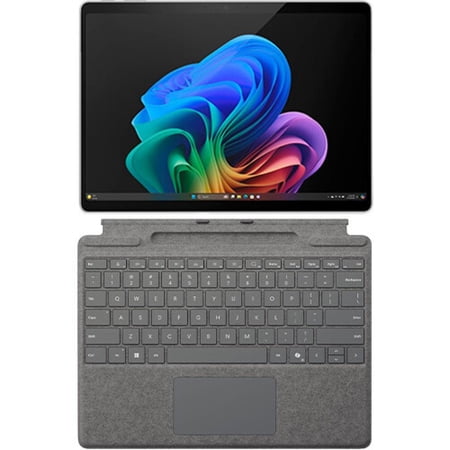 Microsoft Surface Pro Copilot+ PC Touchscreen 13" OLED Snapdragon X Elite Processor 32GB RAM 1TB SSD (11th Edition) Platinum + Microsoft Surface Pro Keyboard for Pro (11th Edition), Pro 9, and Pro ...