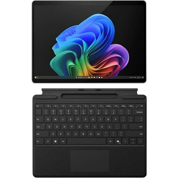 Microsoft Surface Pro Copilot+ PC Touchscreen 13" OLED Snapdragon X Elite Processor 32GB RAM 1TB SSD (11th Edition) Platinum + Microsoft Surface Pro Keyboard with Pen Storage - Black Large - Notebo...