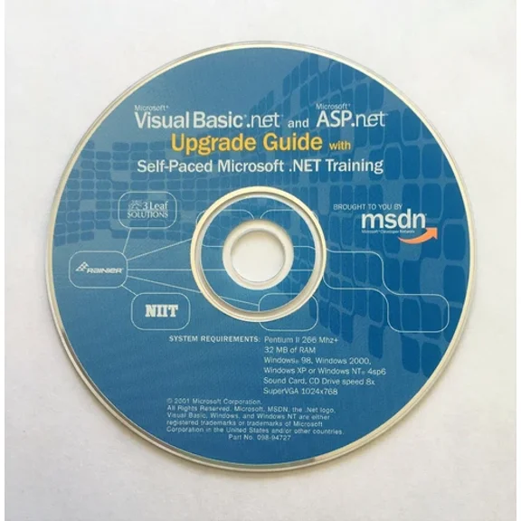Microsoft Visual Basic.Net And Asp .Net Upgrade Guide, Training By Msdn 2001 Cd