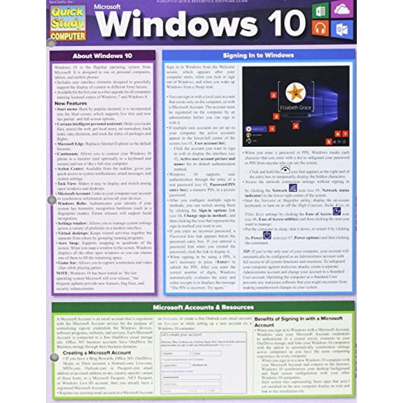 Pre-Owned Microsoft Windows 10 (Quick Study Computer), 9781423226017, 1423226011, Paperback, Edition Unstated edition
