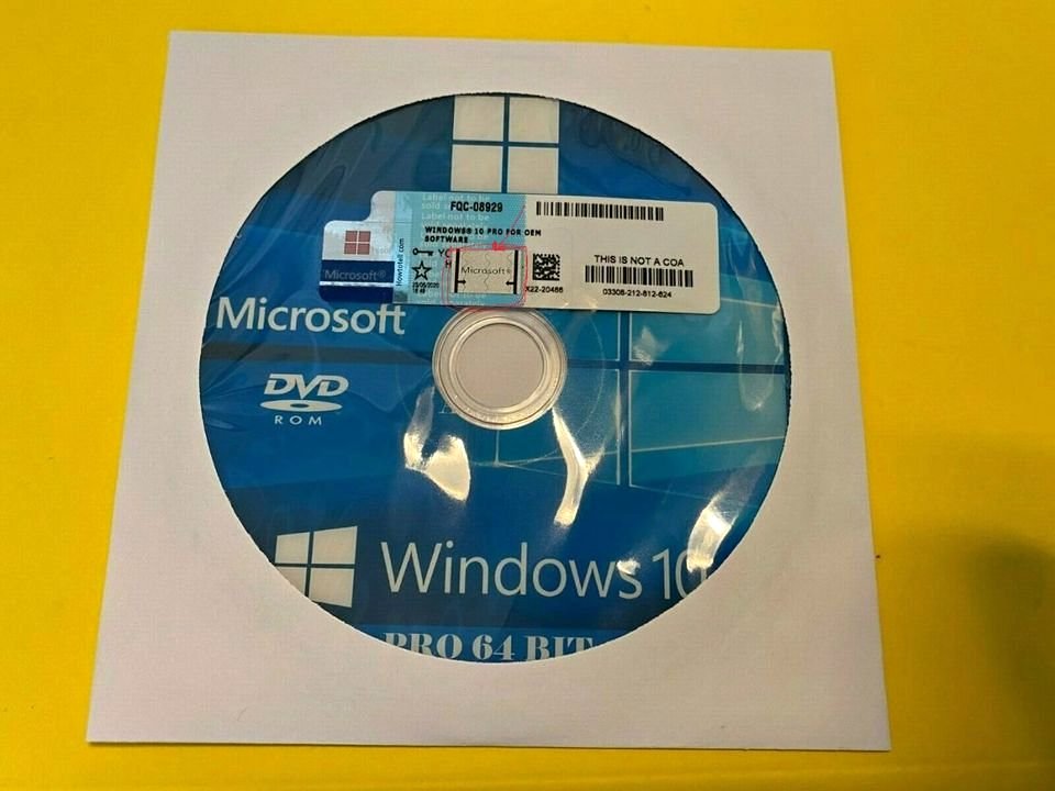 Microsoft Windows 10 Professional 64 bit (DVD WITH PRODUCT KEY) NO