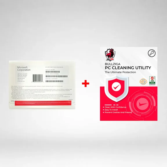 Windows 11 Home 64-BIT DVD with Free BullZIGA PC Cleaning Utility 1 Year | 1 Device (Key Card)