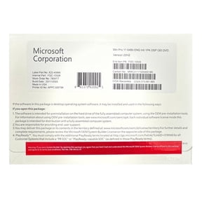 Microsoft: Windows 11 Pro, 64 Bit OEM Disc, 1 User