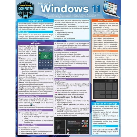Microsoft Windows 11 : QuickStudy Laminated Computer Reference (Edition 1) (Other)