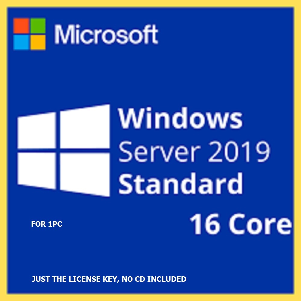 Microsoft Windows Server 2019 STANDARD License Key 16 CORE...only the key..no return is accepted