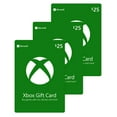 Microsoft XBOX Physical Gift Cards 75.00 MultiPack ( 3 x 25.00 cards