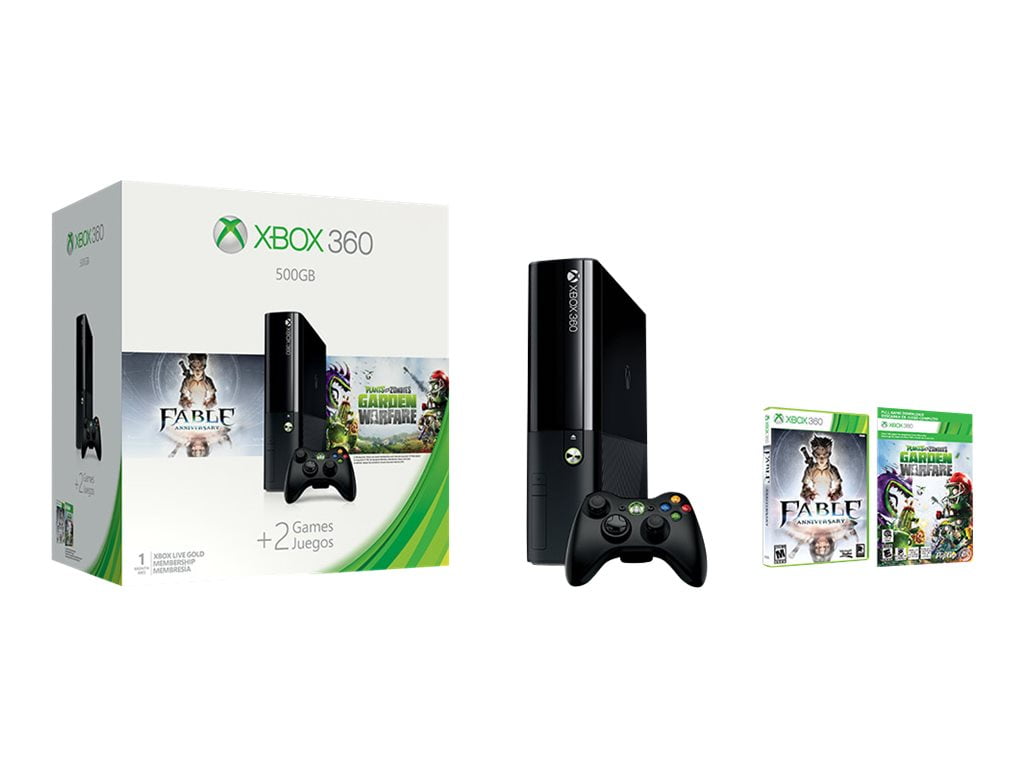 Microsoft Xbox 360 - Game console - 500 GB HDD - black - Plants vs