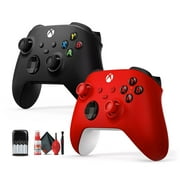 Microsoft Xbox Black Controller, Red Controller, Rechargeable Batteries, More