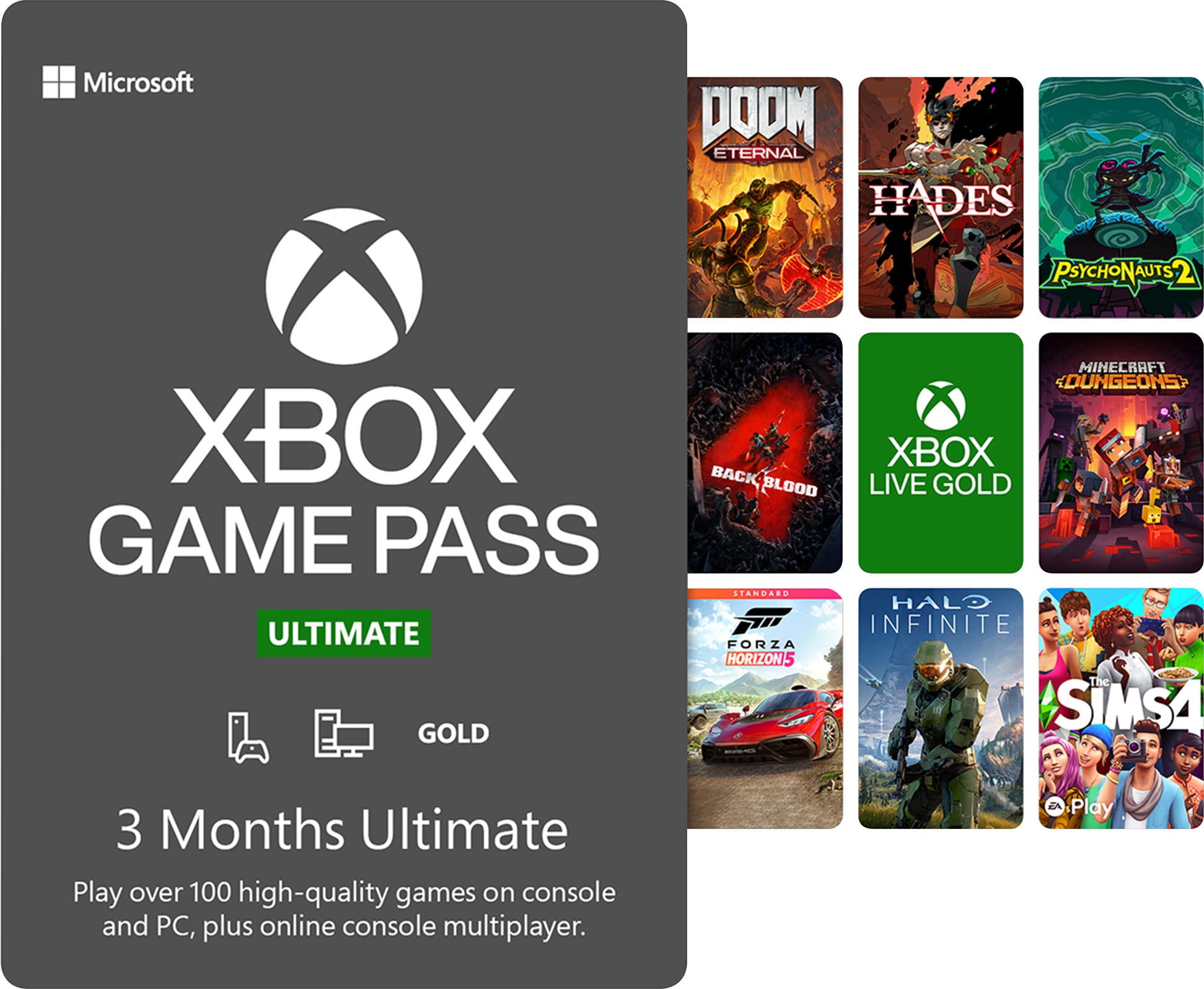 Microsoft - Xbox Game Pass Ultimate 3 Month Membership 