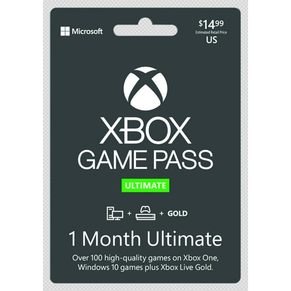Xbox Game Pass Ultimate 1 Month Sub Card, Xbox One (Game Pass + Live Gold)
