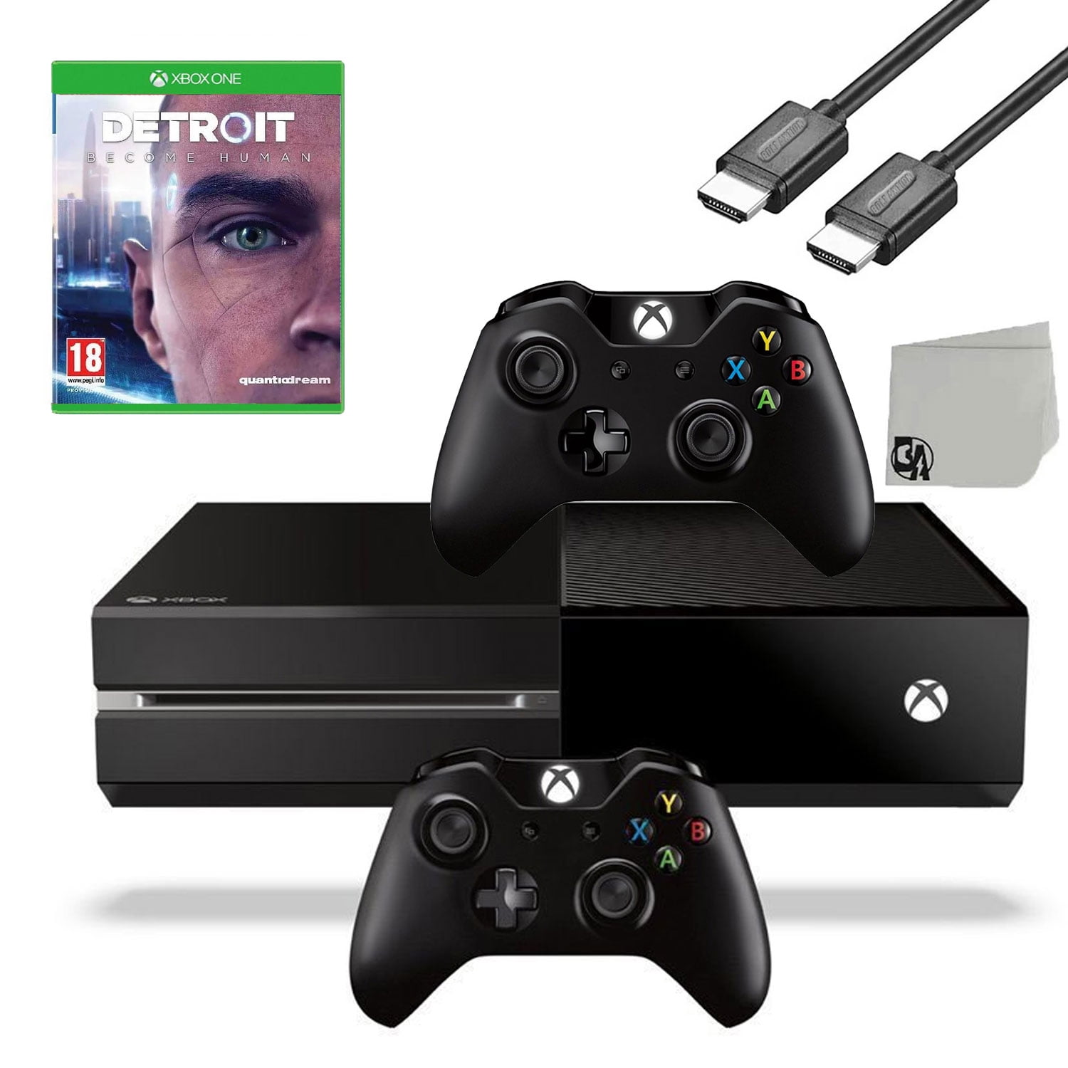 Microsoft Xbox One Original 500GB Gaming Console Black HDMI Cable 2 ...