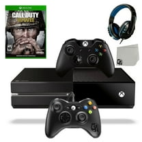 Pre-Owned Microsoft Xbox One Original 500GB Gaming Console Black Headset 2 Controller Included With Call of Duty WW2 Game BOLT AXTION Bundle