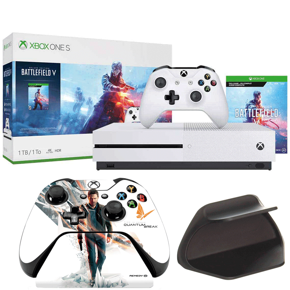 Microsoft Xbox One S 1 TB Battlefield V Bundle with Xbox One Official Quantum Break Controller Walmart.com