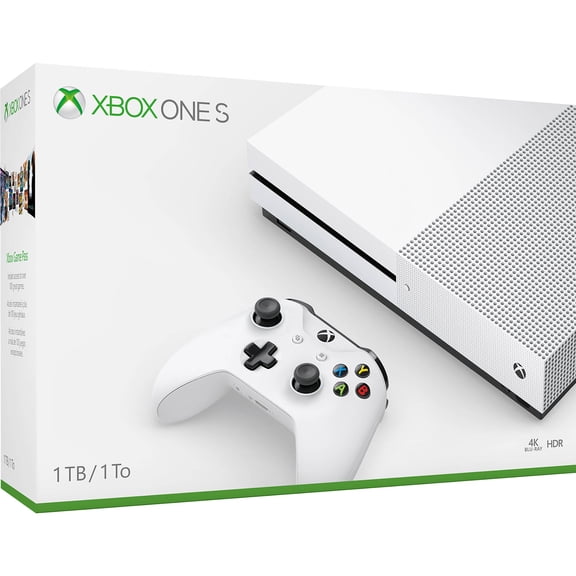 Restored Microsoft Xbox One S 1TB Console, White, 234-01249