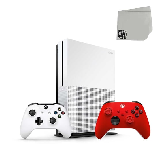 Pre-Owned Microsoft Xbox One S 1TB Gaming Console, White with Pulse Red Controller