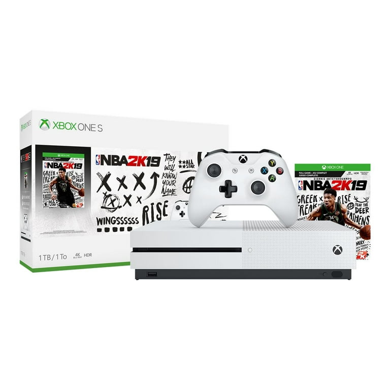 Microsoft Xbox One S 1TB NBA 2K19 Bundle, White, 234-00575