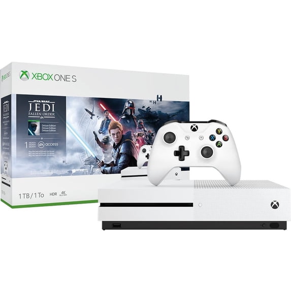Microsoft Xbox One S 1TB Star Wars Jedi: Fallen Order Console Bundle, White
