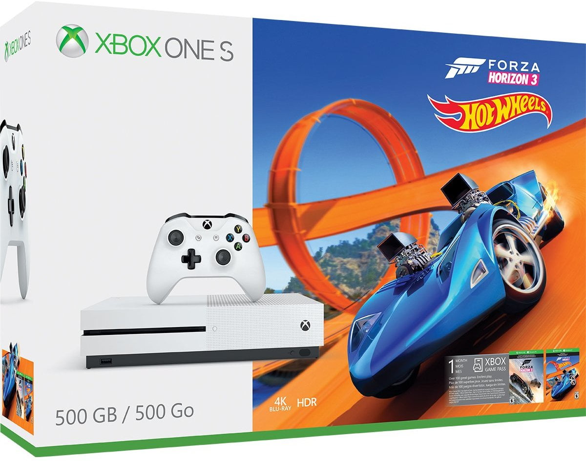 Microsoft Xbox One S 500GB Forza Horizon 3 Hot Wheels Bundle, White,  ZQ9-00202