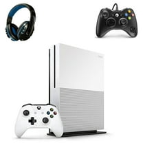 Pre-Owned Microsoft Xbox One S 500GB Gaming Console White 2 Controller Included BOLT AXTION Bundle