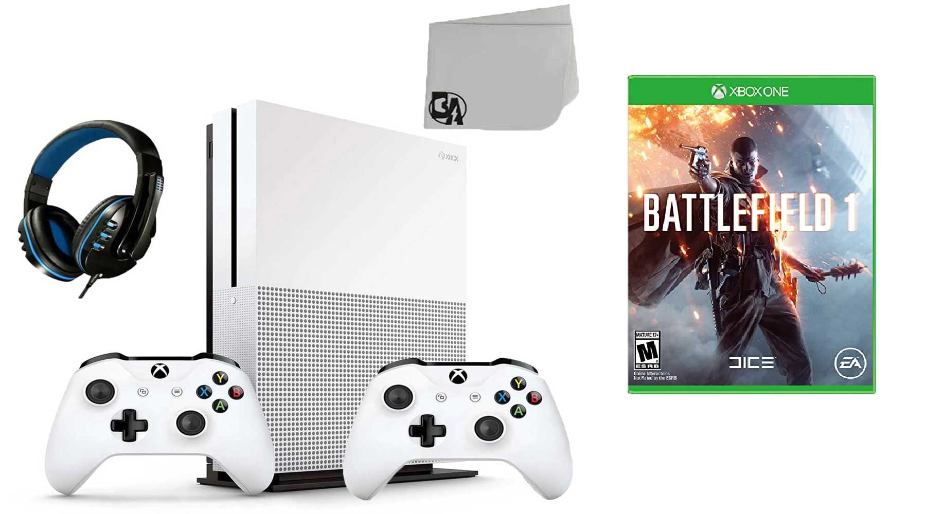 Microsoft Xbox One S 500GB Gaming Console White 2 Controller Included with  Red Dead Redemption 2 BOLT AXTION Bundle Like New