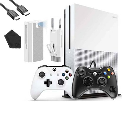 Microsoft Xbox One S 500GB Gaming Console White with 2 Controller HDMI Cleaning Kit