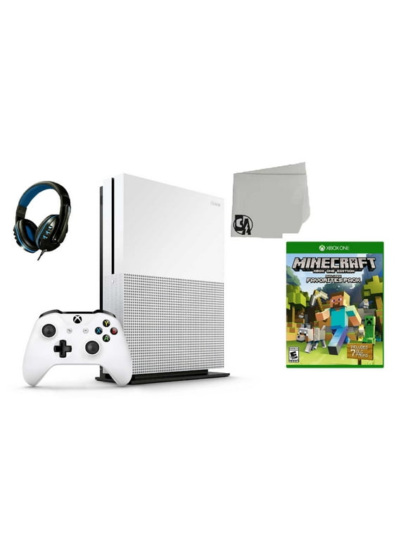 Microsoft Xbox One S 500GB Gaming Console White with Minecraft BOLT AXTION Bundle Used