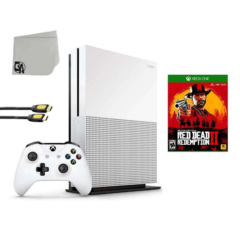 Microsoft Xbox One S 500GB Gaming Console White 2 Controller Included with  Red Dead Redemption 2 BOLT AXTION Bundle Like New