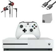 Microsoft Xbox One S 500GB White Gaming Console + G11-A Earbuds With Microphone BOLT AXTION Bundle Like New