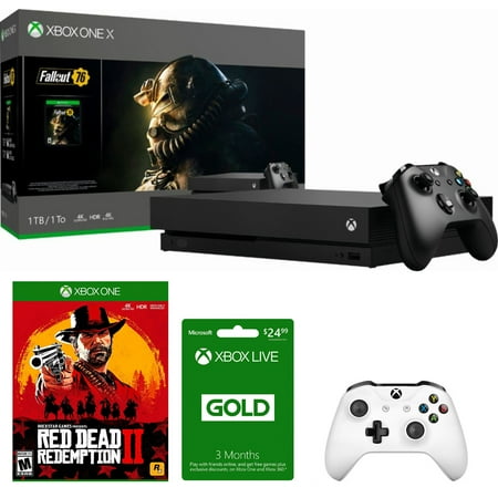 Microsoft Xbox One X 1 TB Fallout 76 Bundle with Red Dead Redemption & Live 3 Month Gold