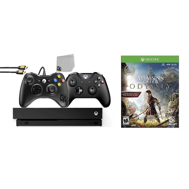 PreOwned Microsoft Xbox One X 1TB Gaming Console Black with 2
