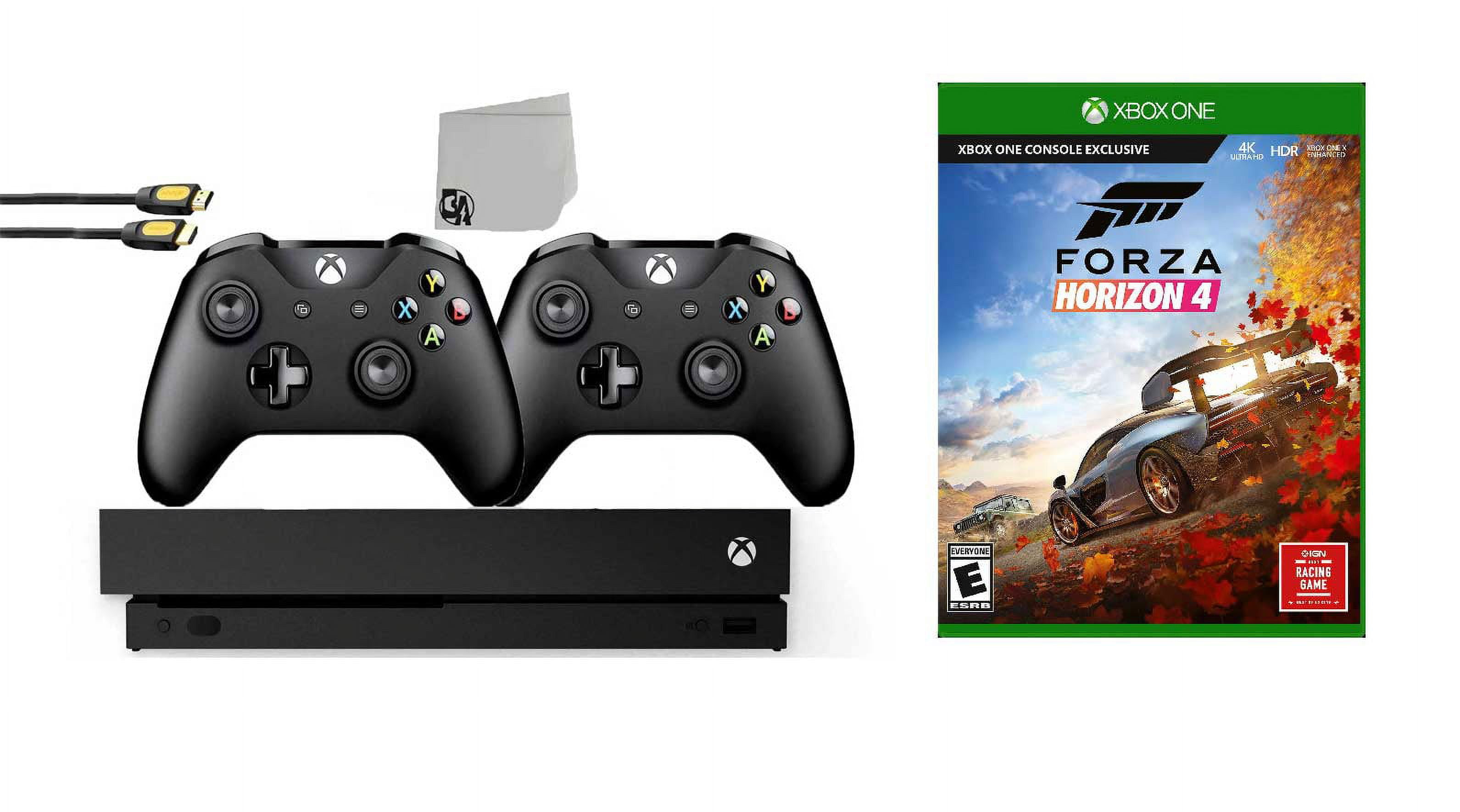 Microsoft Xbox One X 1TB Gaming Console Black with Forza Horizon 4 BOLT  AXTION Bundle Like New