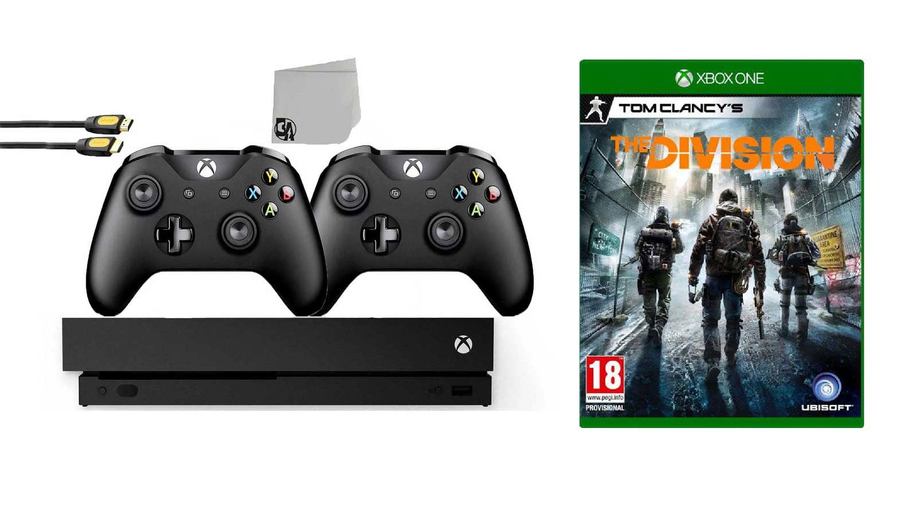 Microsoft Xbox One X 1TB Gaming Console Black with 2 Controller Included  with Tom Clancy's The Division BOLT AXTION Bundle Like New