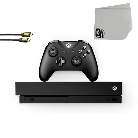 Pre-Owned Microsoft Xbox One X 1TB Gaming Console Black with BOLT AXTION Bundle