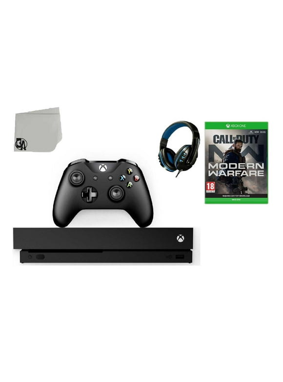 Microsoft Xbox One X 1TB Gaming Console Black with Call of Duty- Modern Warfare BOLT AXTION Bundle Used