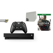 Microsoft Xbox One X 1TB Gaming Console Black with The Witcher 3- Wild Hunt BOLT AXTION Bundle Used