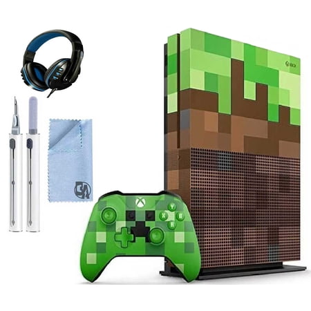Microsoft Xbox One X 1TB Gaming Console Mincraft with Headset Cleaning Kit