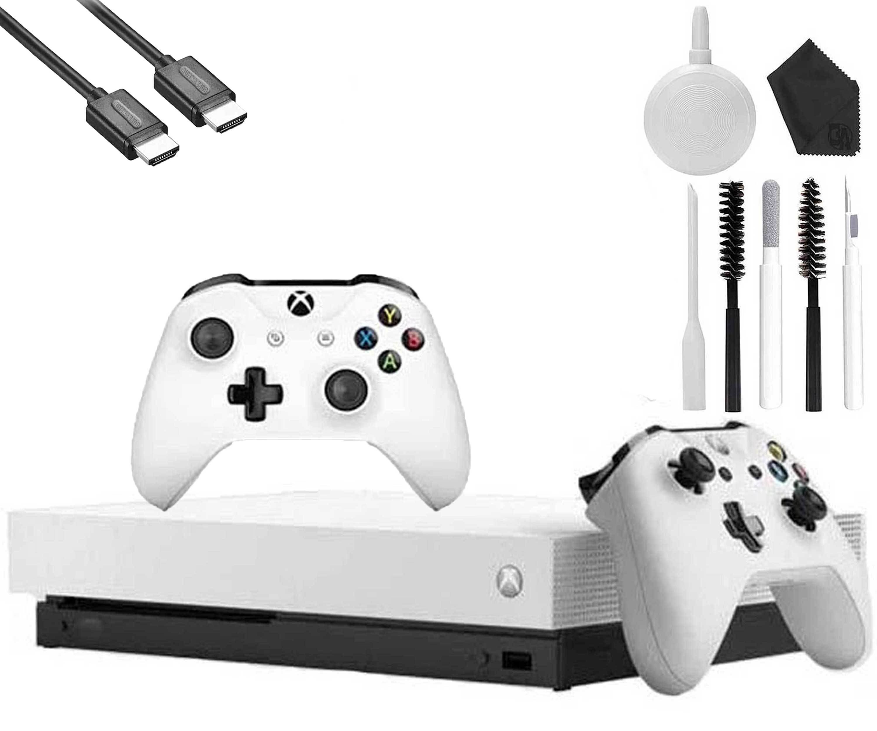 Microsoft Xbox One X 1TB Gaming Console White with 2 Controller HDMI ...