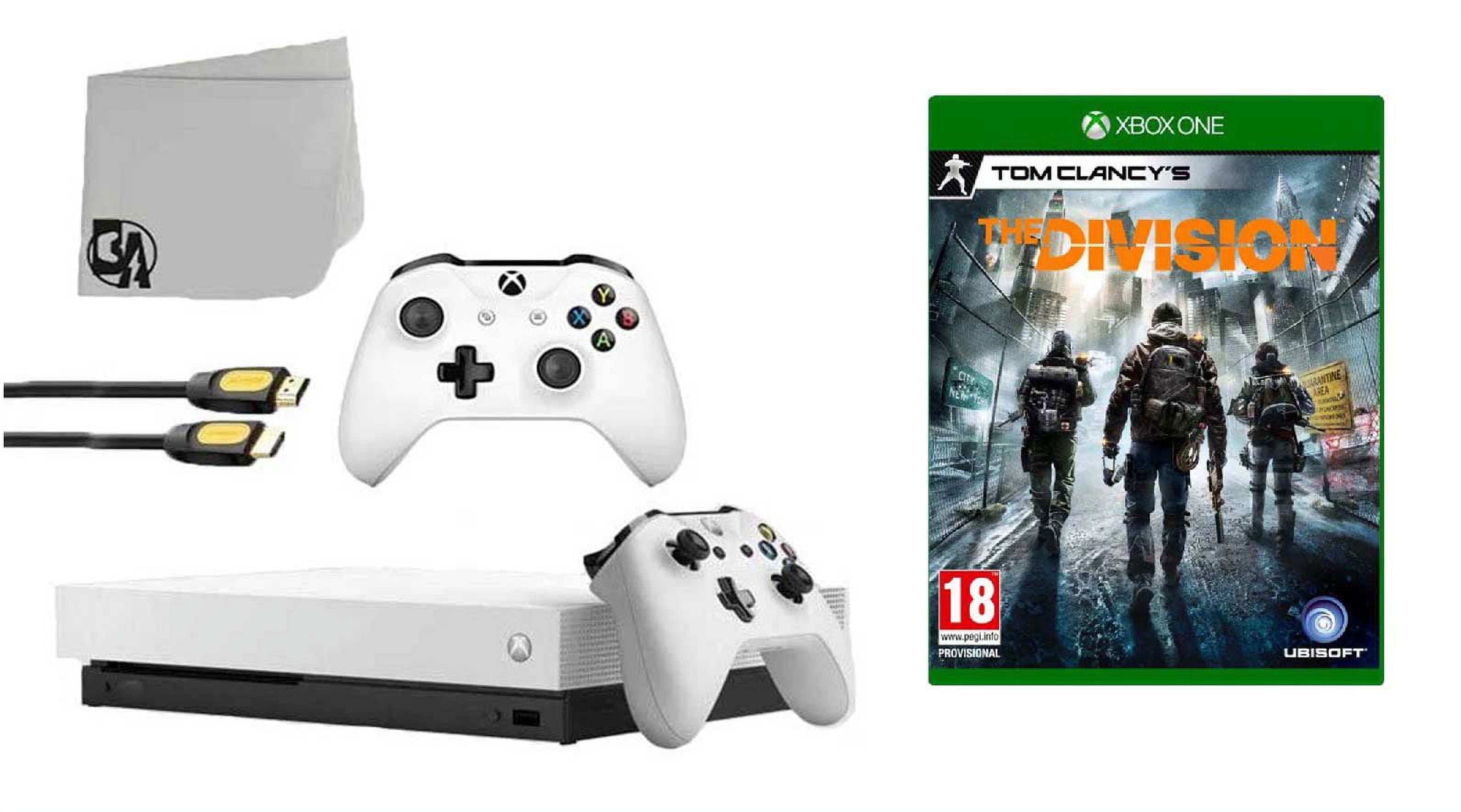 Microsoft Xbox One X 1TB Gaming Console White with 2 Controller Included  with Tom Clancy's The Division BOLT AXTION Bundle Used