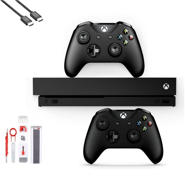 Microsoft Xbox One X 1tb With 2 Controller, 4k Ultra Hd Black With Bolt 