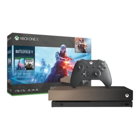 Restored Microsoft Xbox One X - Gold Rush Special Edition - Battlefield V Bundle - game console - 4K - HDR - 1 TB HDD - Battlefield V Deluxe Edition, Battlefield 1943, Battlefield 1 Revolution