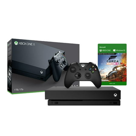 Pre-Owned Microsoft Xbox One X Used 1TB Black 4K Ultra HD Console Microsoft Forza Horizon 4 Bundle